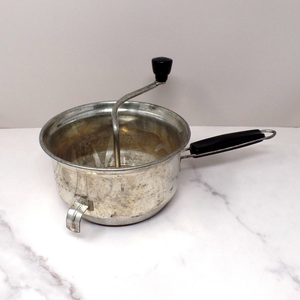 Vintage Foley Food Mill with Black Bakelite Handle and Knob (1950s)